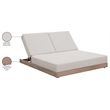 Meridian Furniture Solace Cream Performance Fabric Patio Double Lounge Chair