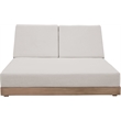 Meridian Furniture Solace Cream Performance Fabric Patio Double Lounge Chair