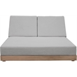 Meridian Furniture Solace Grey Performance Fabric Patio Double Lounge Chair