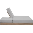 Meridian Furniture Solace Grey Performance Fabric Patio Double Lounge Chair