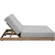 Meridian Furniture Solace Grey Performance Fabric Patio Double Lounge Chair
