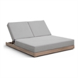 Meridian Furniture Solace Grey Performance Fabric Patio Double Lounge Chair