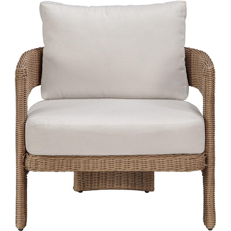 Meridian Furniture Sandbay Beige Water Resist Fabric Patio Accent Chair