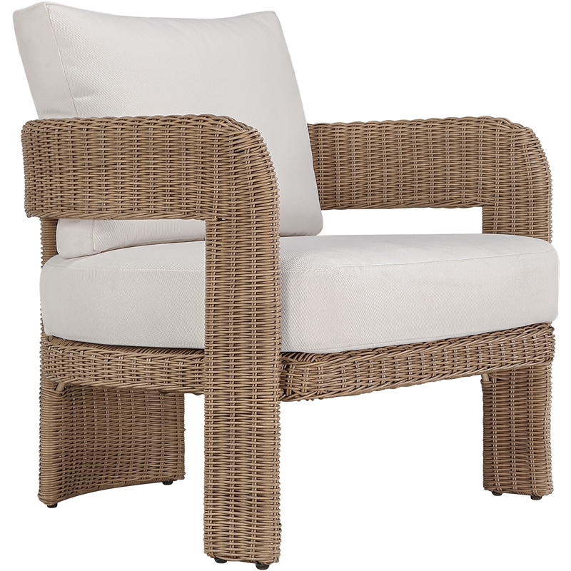 Meridian Furniture Sandbay Beige Water Resist Fabric Patio Accent Chair