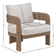 Meridian Furniture Sandbay Beige Water Resist Fabric Patio Accent Chair
