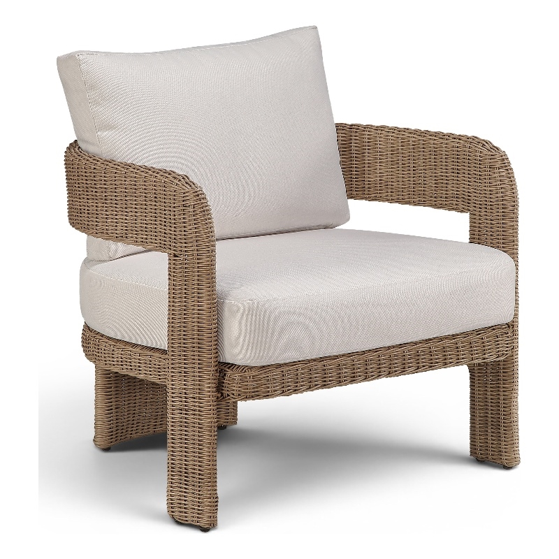Meridian Furniture Sandbay Beige Water Resist Fabric Patio Accent Chair