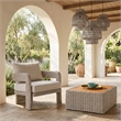 Meridian Furniture Sandbay Cream Water Resist Fabric Patio Accent Chair