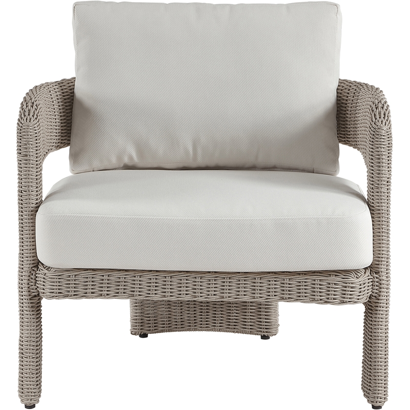 Meridian Furniture Sandbay Cream Water Resist Fabric Patio Accent Chair