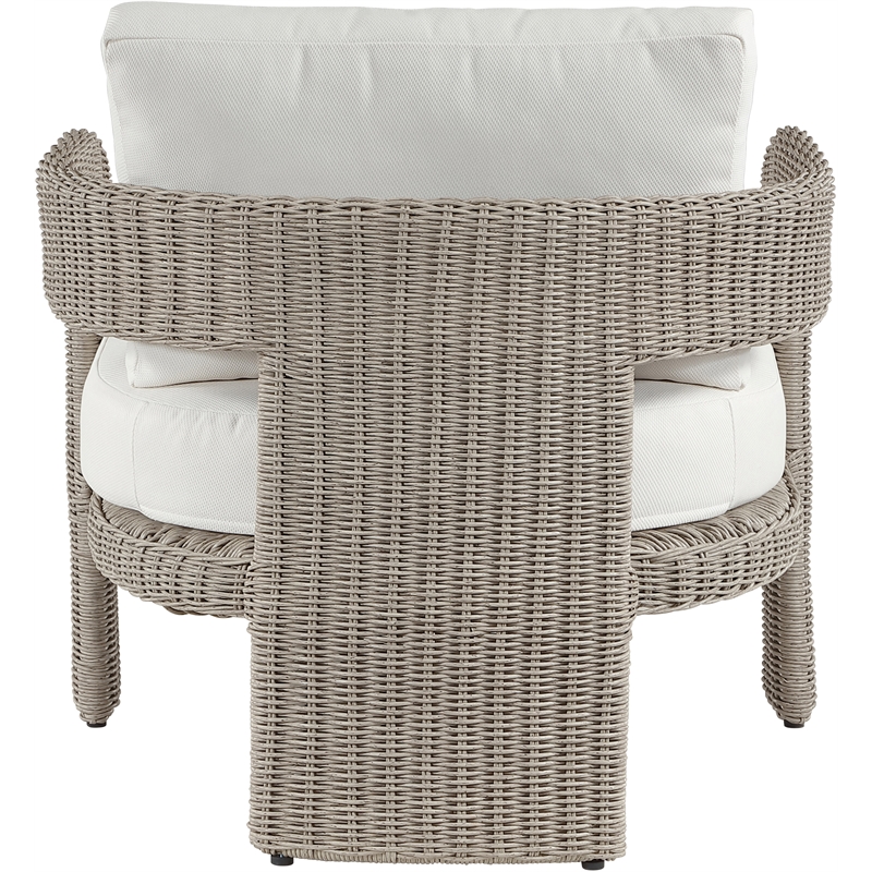 Meridian Furniture Sandbay Cream Water Resist Fabric Patio Accent Chair