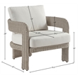 Meridian Furniture Sandbay Cream Water Resist Fabric Patio Accent Chair