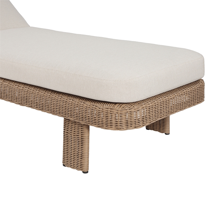 Meridian Furniture Sandbay Beige Water Resist Fabric Patio Lounge Chair