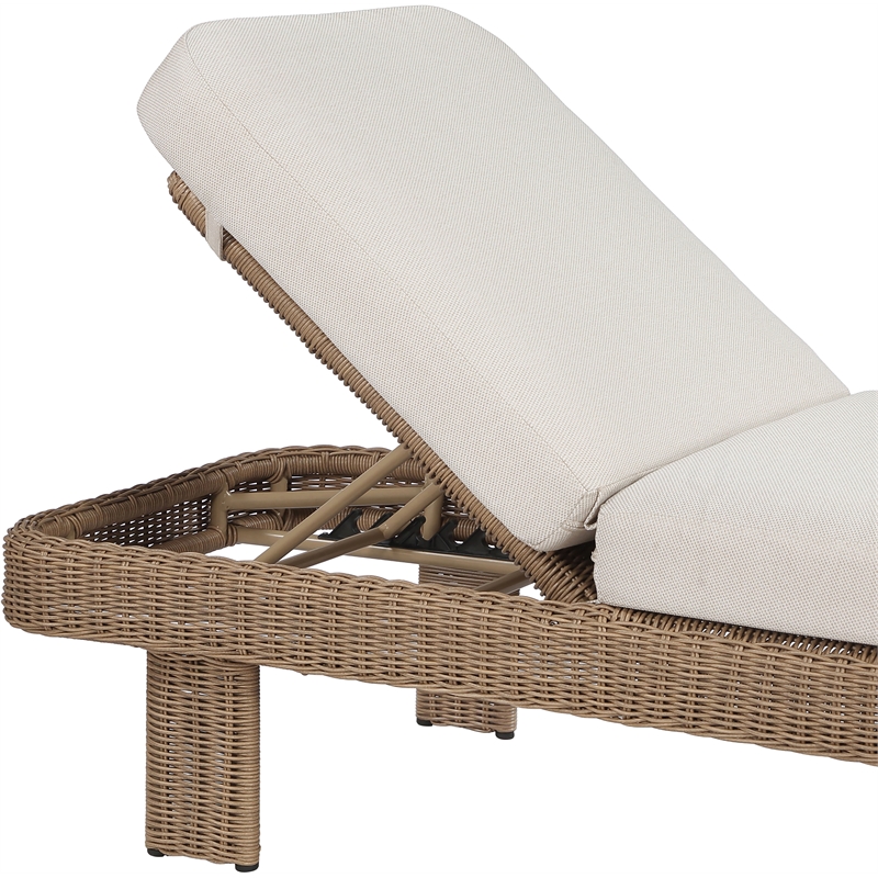 Meridian Furniture Sandbay Beige Water Resist Fabric Patio Lounge Chair