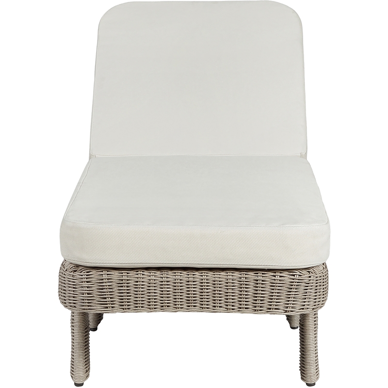 Meridian Furniture Sandbay Cream Water Resist Fabric Patio Lounge Chair