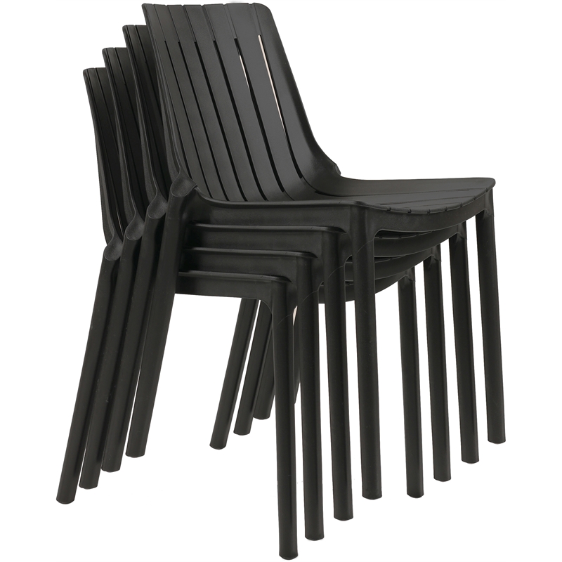 Meridian Furniture Marilla Black Polypropylene Patio Dining Chair (Set of 4)