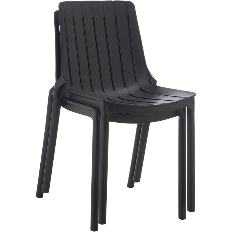 Meridian Furniture Marilla Black Polypropylene Patio Dining Chair (Set of 4)