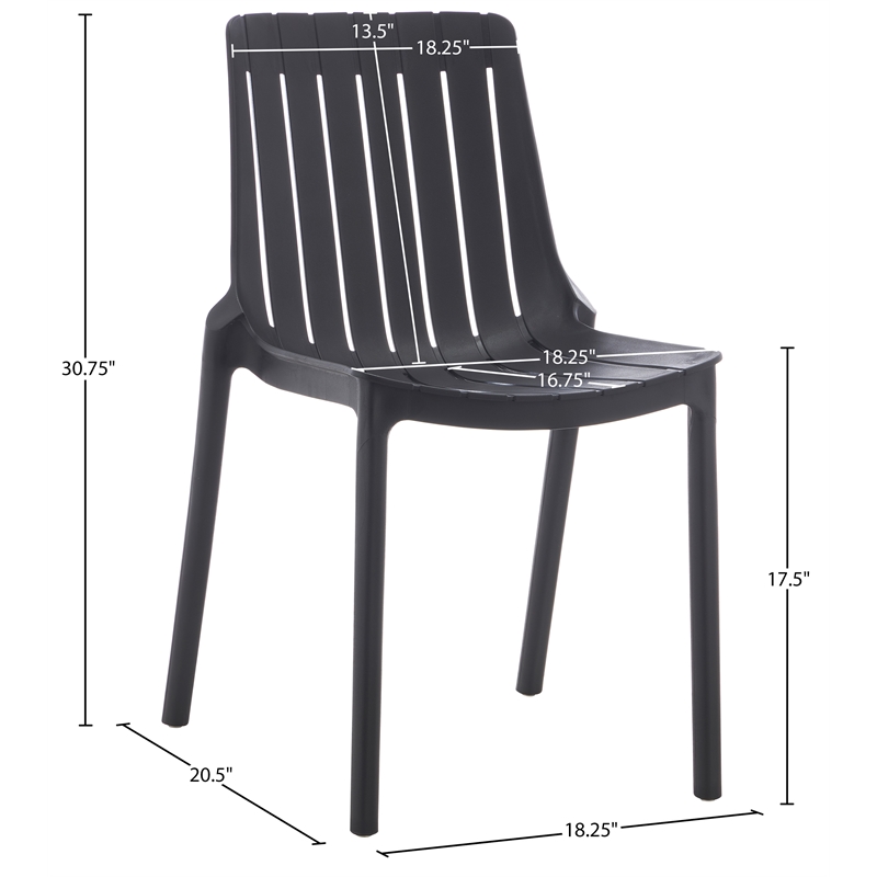 Meridian Furniture Marilla Black Polypropylene Patio Dining Chair (Set of 4)