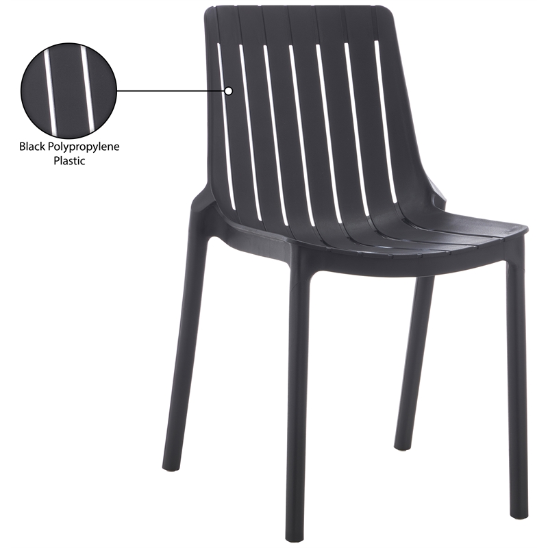 Meridian Furniture Marilla Black Polypropylene Patio Dining Chair (Set of 4)