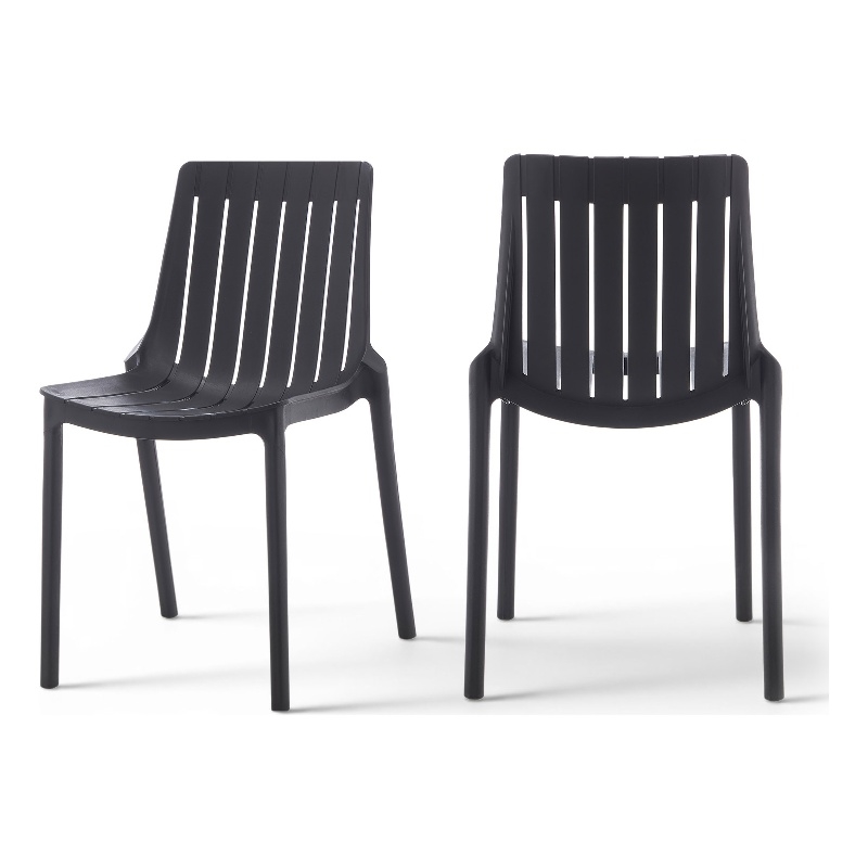 Meridian Furniture Marilla Black Polypropylene Patio Dining Chair (Set of 4)