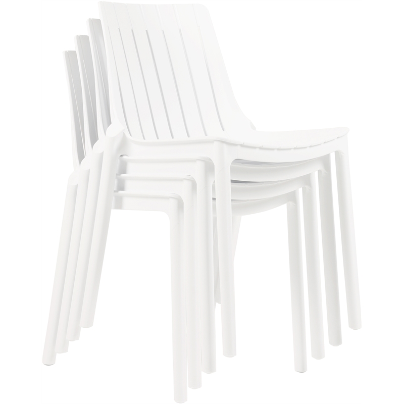 Meridian Furniture Marilla White Polypropylene Patio Dining Chair (Set of 4)