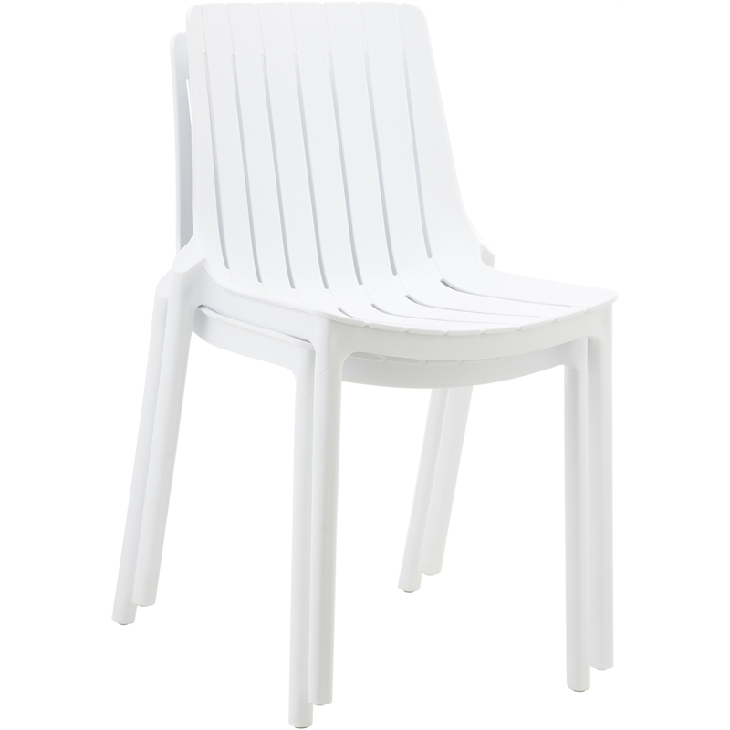 Meridian Furniture Marilla White Polypropylene Patio Dining Chair (Set of 4)