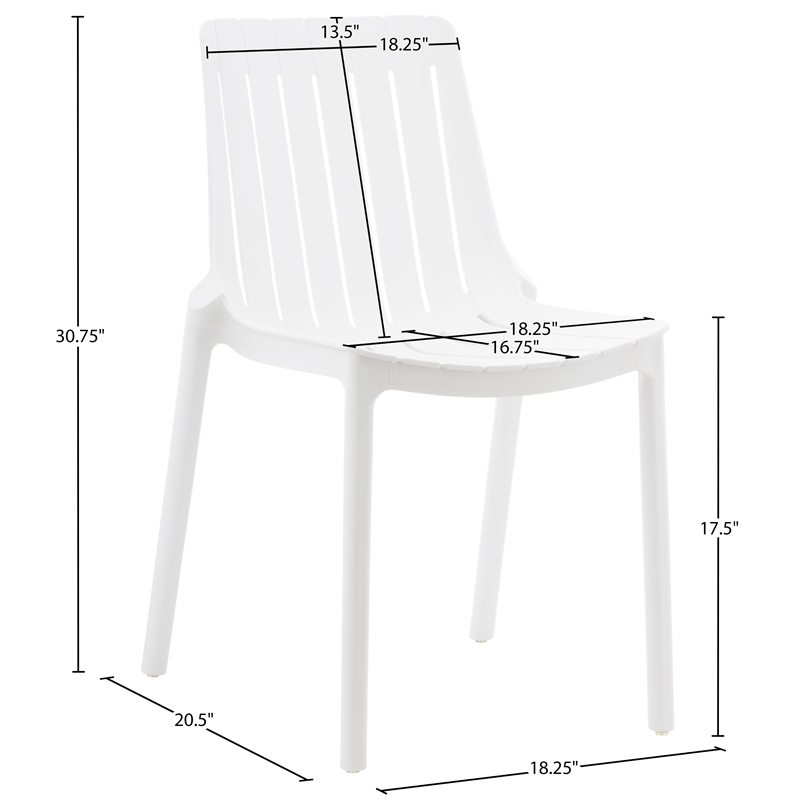 Meridian Furniture Marilla White Polypropylene Patio Dining Chair (Set of 4)