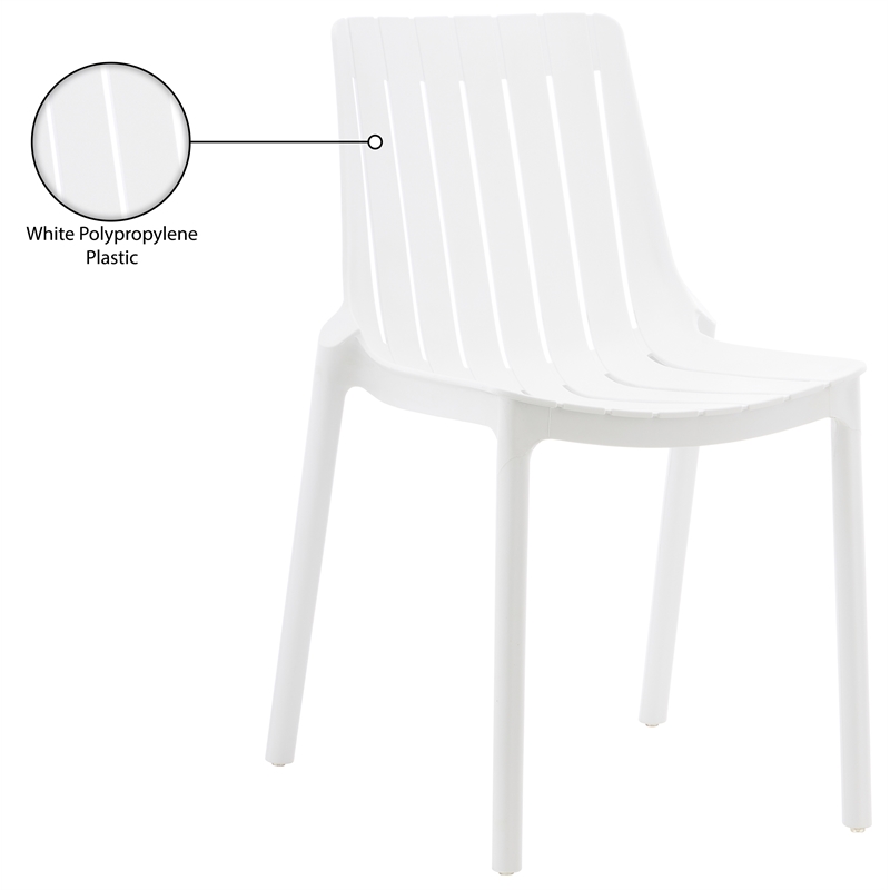 Meridian Furniture Marilla White Polypropylene Patio Dining Chair (Set of 4)