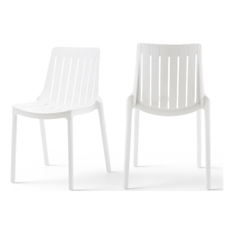 Meridian Furniture Marilla White Polypropylene Patio Dining Chair (Set of 4)