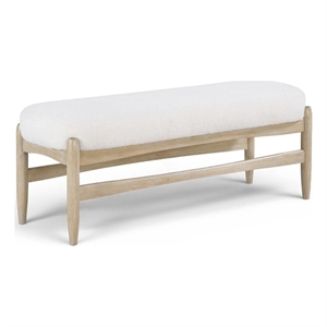 Meridian Furniture Briar Cream Faux Sheepskin Upholstered Bench