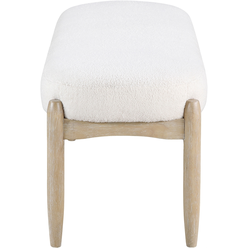 Meridian Furniture Briar Cream Faux Sheepskin Upholstered Bench