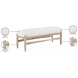 Meridian Furniture Briar Cream Faux Sheepskin Upholstered Bench