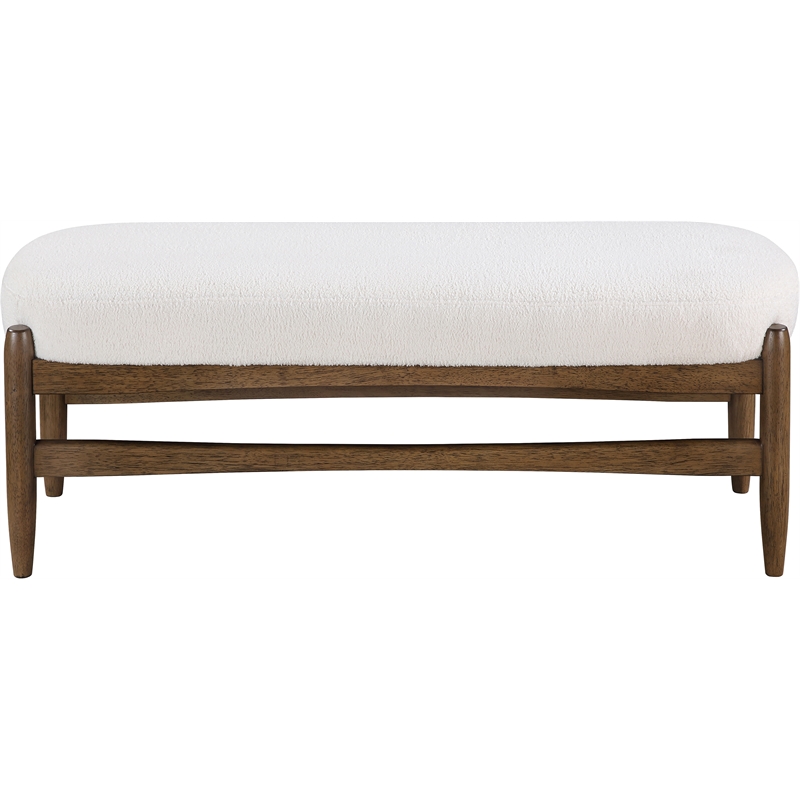 Meridian Furniture Briar Cream Faux Sheepskin Upholstered Bench