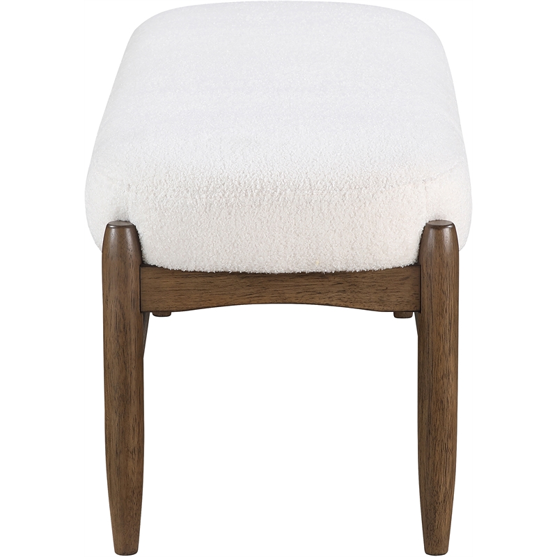Meridian Furniture Briar Cream Faux Sheepskin Upholstered Bench