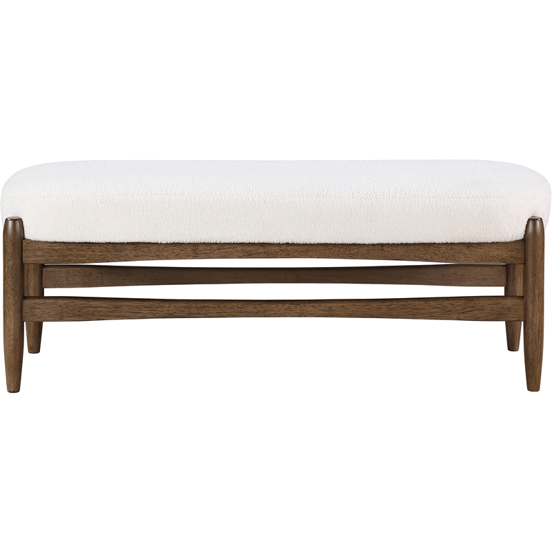 Meridian Furniture Briar Cream Faux Sheepskin Upholstered Bench