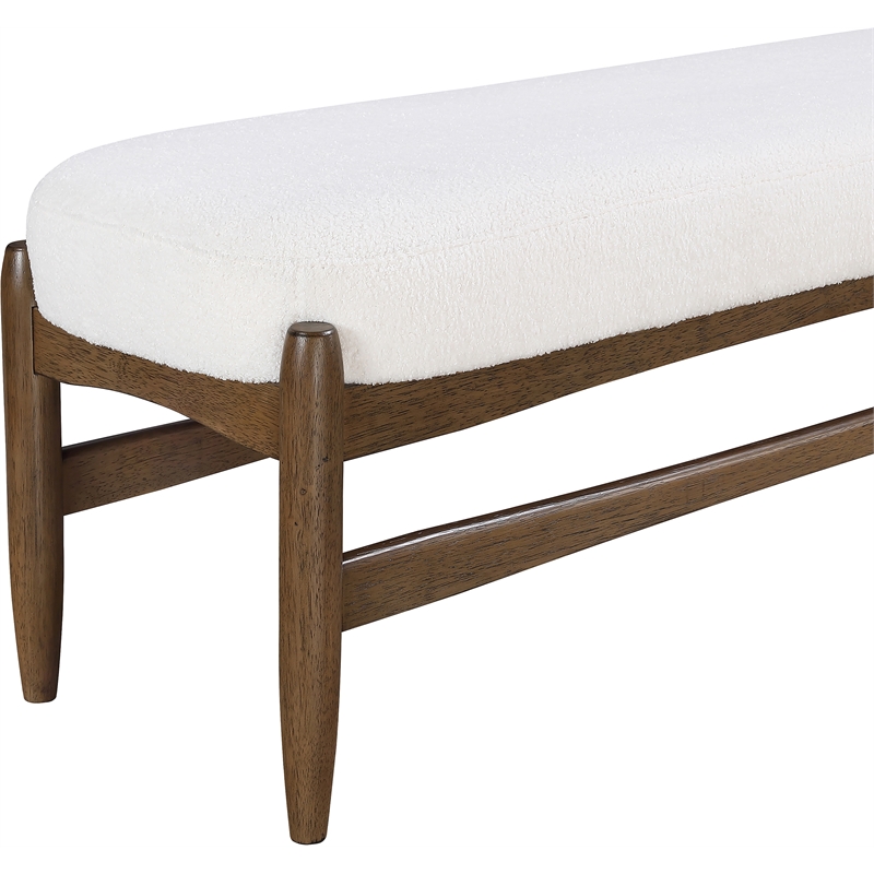 Meridian Furniture Briar Cream Faux Sheepskin Upholstered Bench