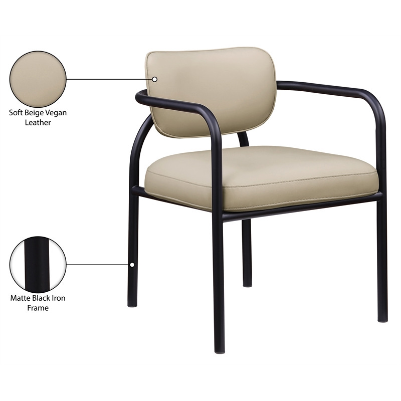 Meridian Furniture Serava Beige Vegan Leather Dining Chair (Set of 2)