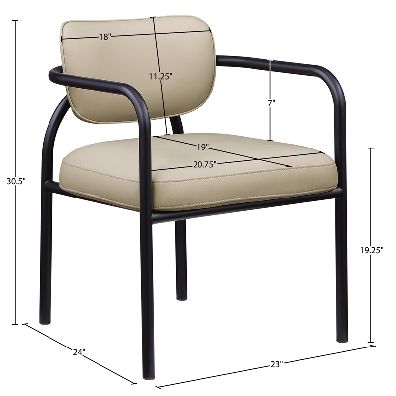 Meridian Furniture Serava Beige Vegan Leather Dining Chair (Set of 2)