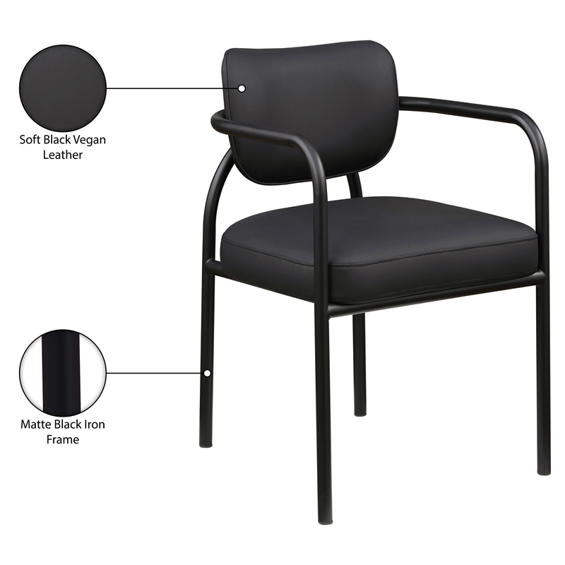 Meridian Furniture Serava Black Vegan Leather Dining Chair (Set of 2)