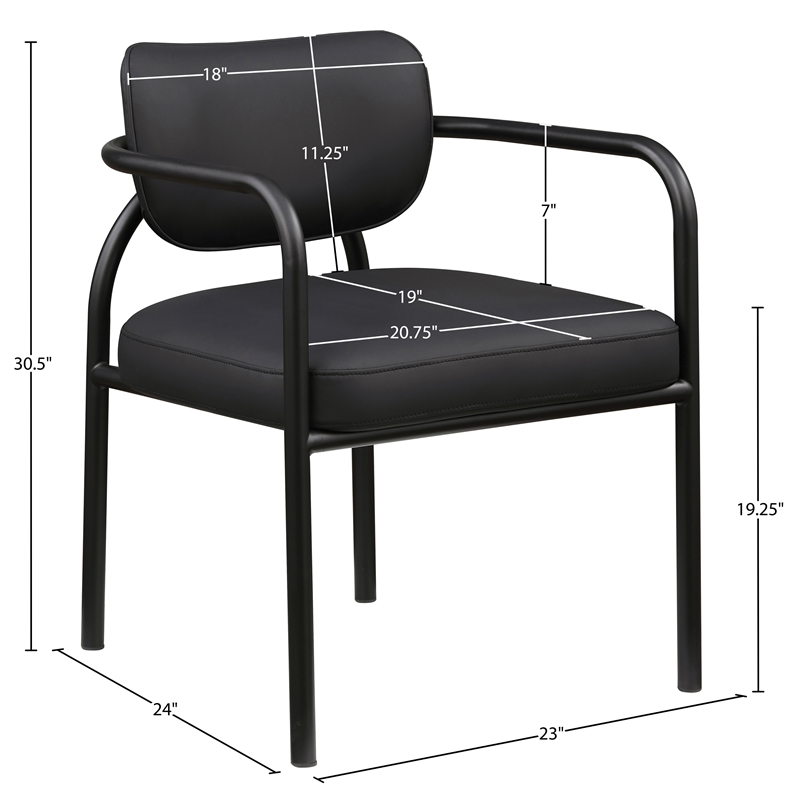 Meridian Furniture Serava Black Vegan Leather Dining Chair (Set of 2)