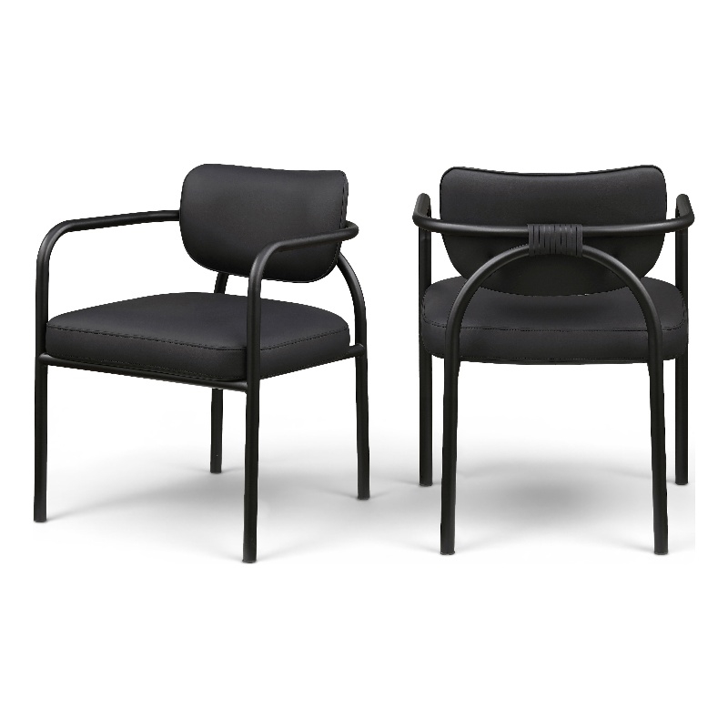 Meridian Furniture Serava Black Vegan Leather Dining Chair (Set of 2)