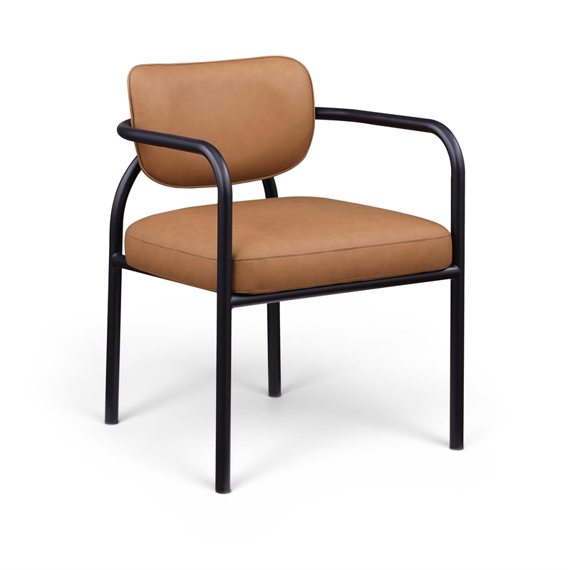 Meridian Furniture Serava Cognac Vegan Leather Dining Chair (Set of 2)
