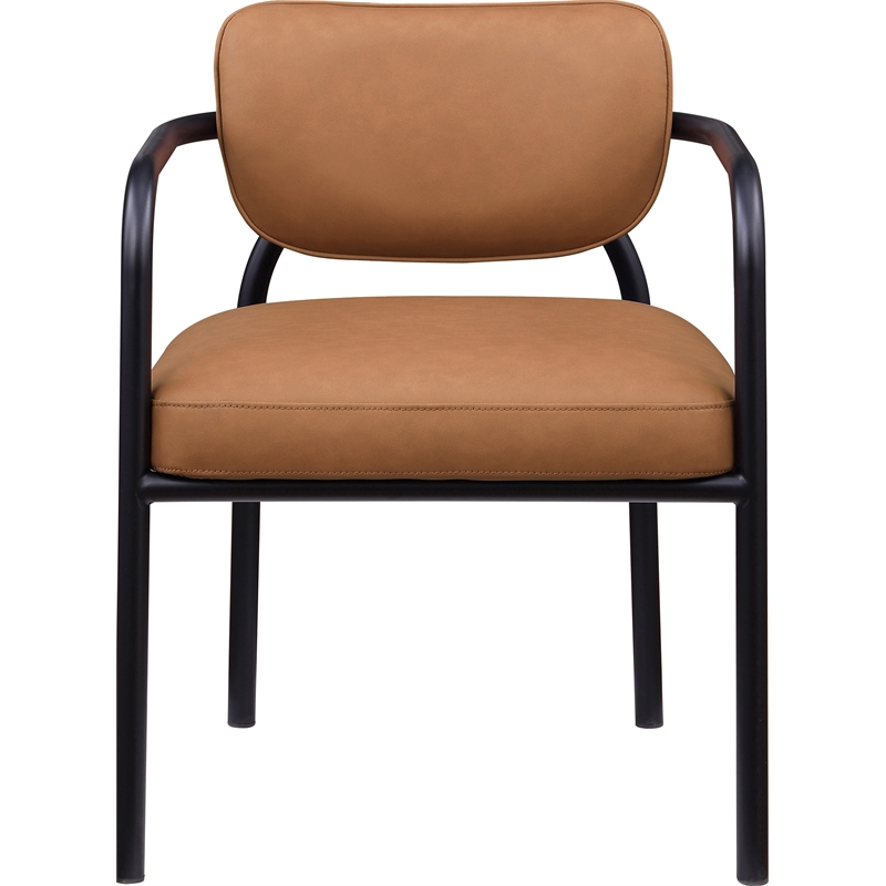 Meridian Furniture Serava Cognac Vegan Leather Dining Chair (Set of 2)