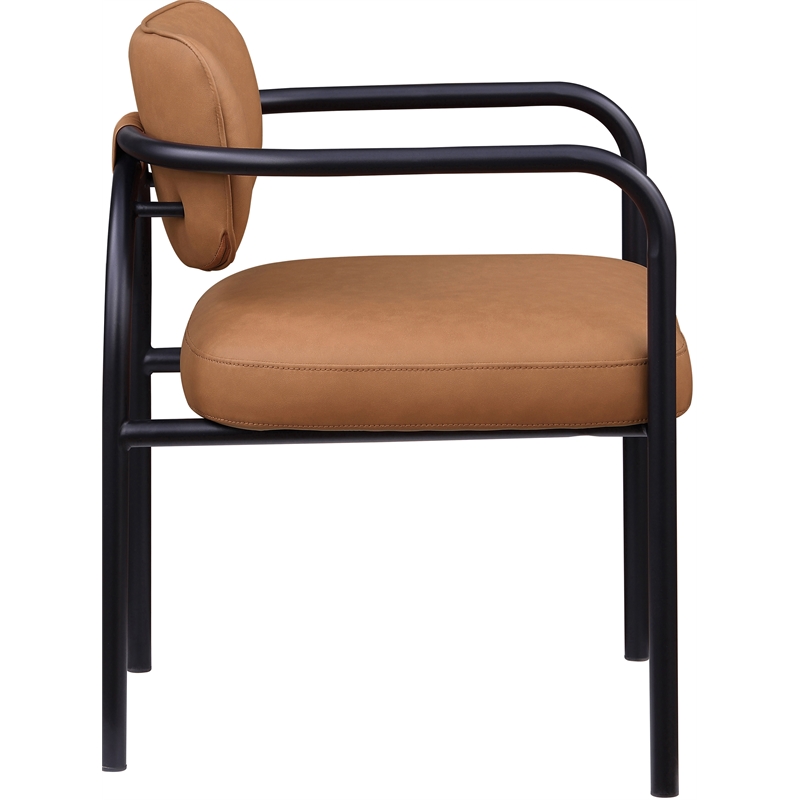 Meridian Furniture Serava Cognac Vegan Leather Dining Chair (Set of 2)