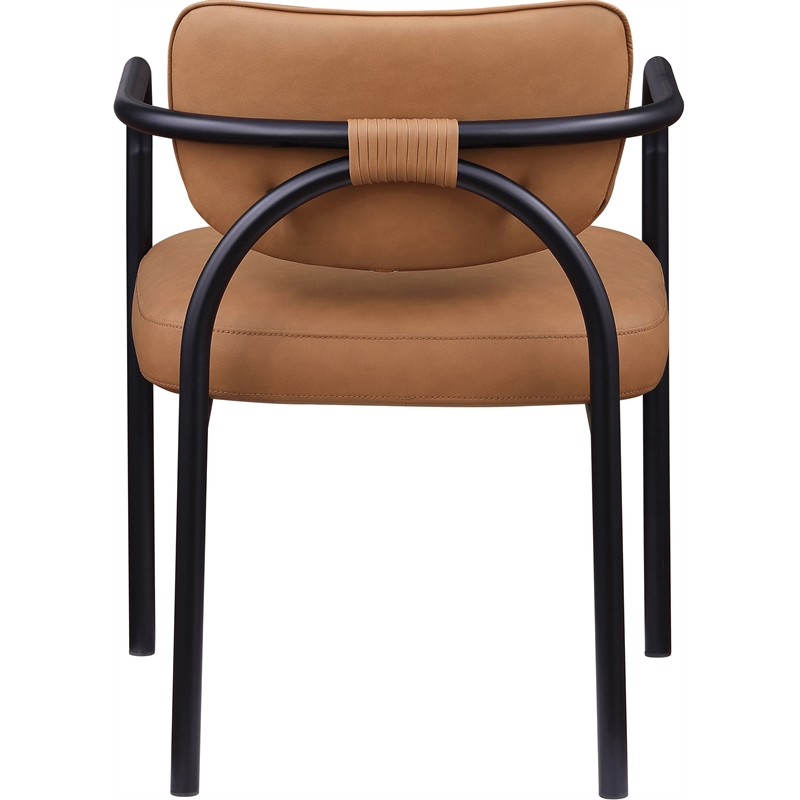 Meridian Furniture Serava Cognac Vegan Leather Dining Chair (Set of 2)