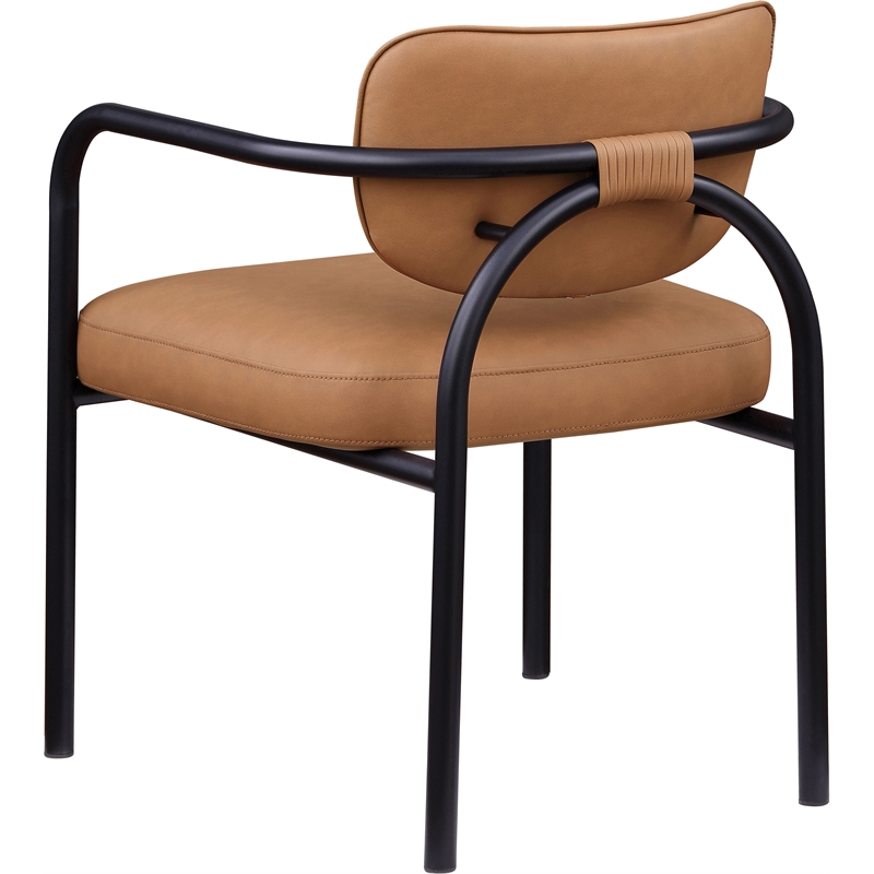 Meridian Furniture Serava Cognac Vegan Leather Dining Chair (Set of 2)