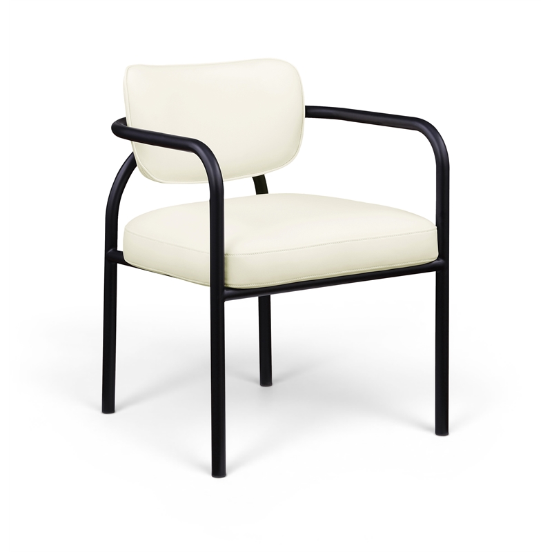 Meridian Furniture Serava Cream Vegan Leather Dining Chair (Set of 2)