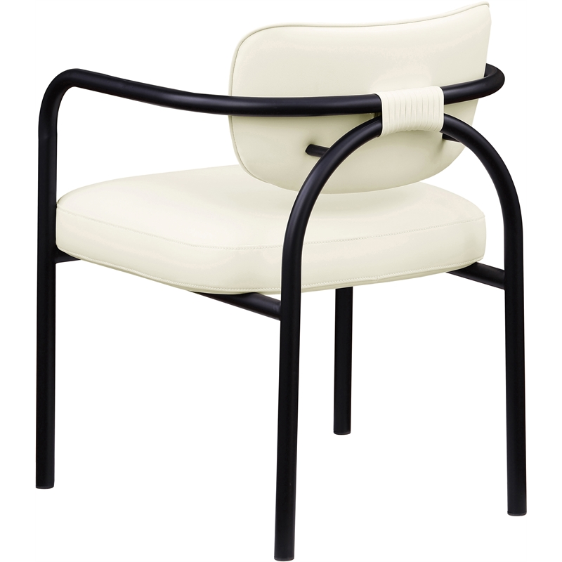 Meridian Furniture Serava Cream Vegan Leather Dining Chair (Set of 2)