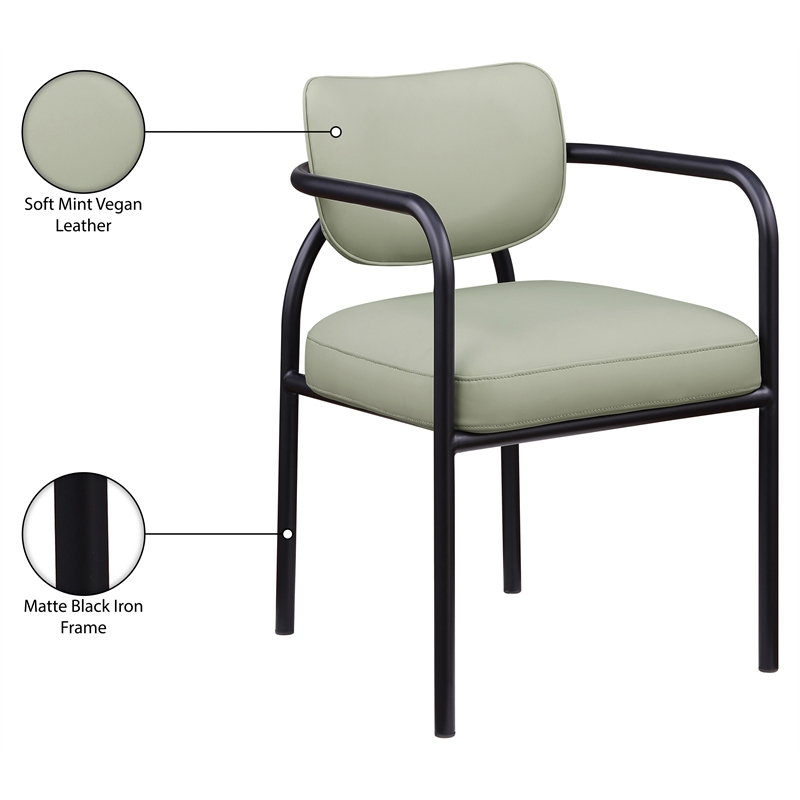 Meridian Furniture Serava Mint Vegan Leather Dining Chair (Set of 2)