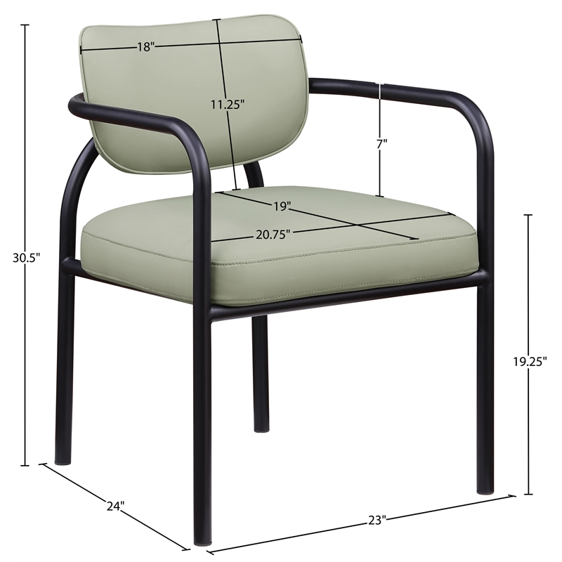 Meridian Furniture Serava Mint Vegan Leather Dining Chair (Set of 2)