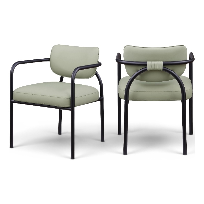 Meridian Furniture Serava Mint Vegan Leather Dining Chair (Set of 2)