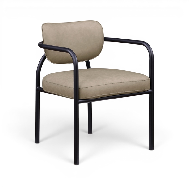 Meridian Furniture Serava Taupe Vegan Leather Dining Chair (Set of 2)